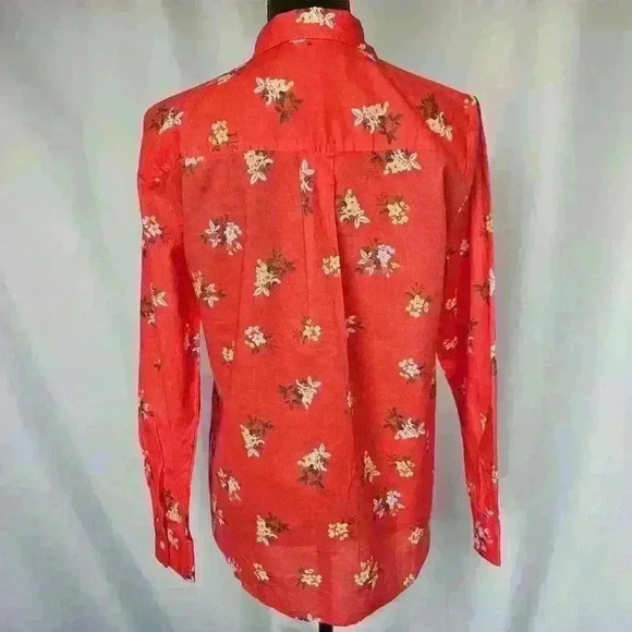 😍 NWOT 😍 Ann Taylor Loft Floral Everyday Shirt, Red, Size S - Picture 8 of 9